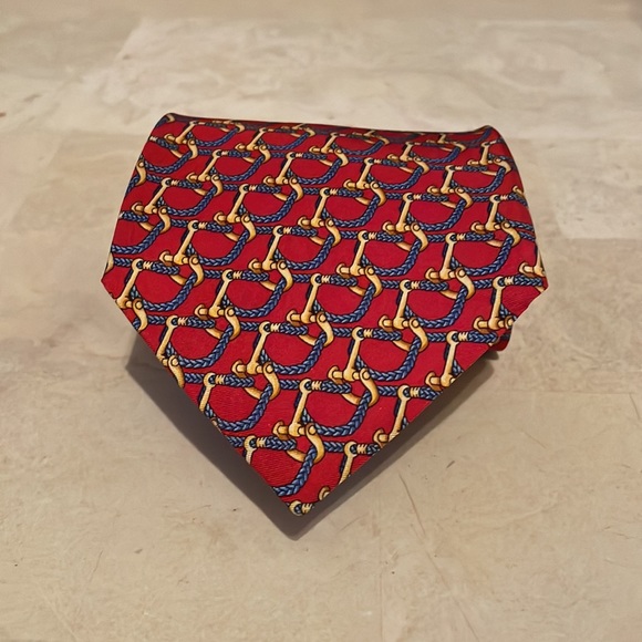 Dormeuil Tie, Multi Colors: Red, Blue, Tan & Burgundy - Picture 4 of 7